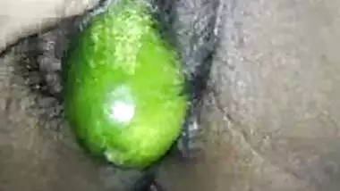 Desi wife eating cucumber