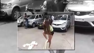 Hot Telugu actress Sri Reddy stripping in public