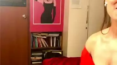 AJ red dress sexy live