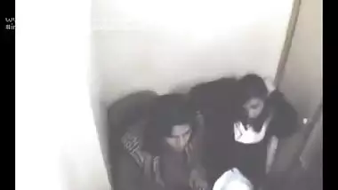 cleavage in black lingerie while sucking her...