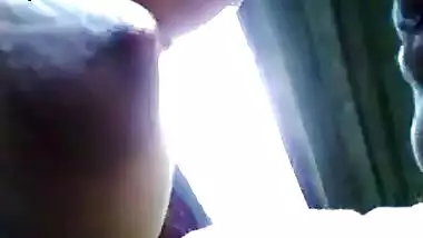 Pressing boobs of Indian girl inside the bus