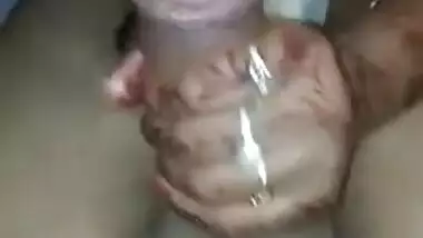 Amateur porn video in which Indian MILF carefully sucks husband's cock